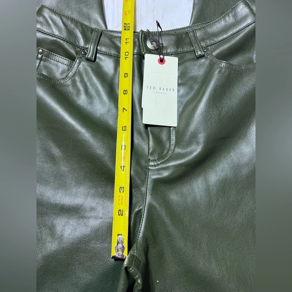 Ted Baker - Plaider Faux Leather Straight Leg Pants - Picture 6 of 9